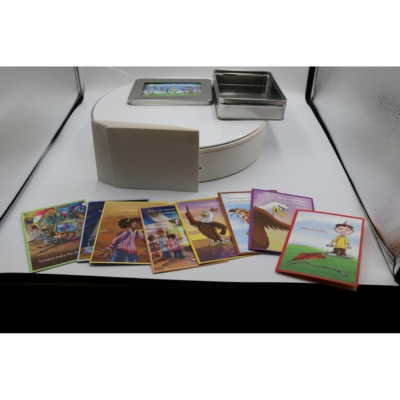 Two Children's Growing Field Greetings Inspirational Cards Tin Sets Teach Values - Picture 2 of 4